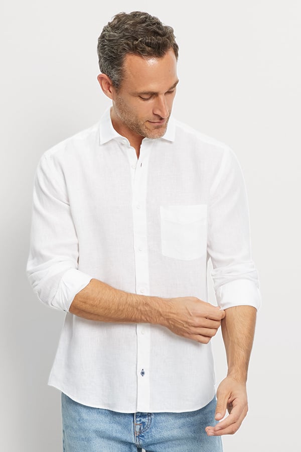 ΛΙΝΟ ΠΟΥΚΑΜΙΣΟ OLYMP - 00 ΛΕΥΚΟ